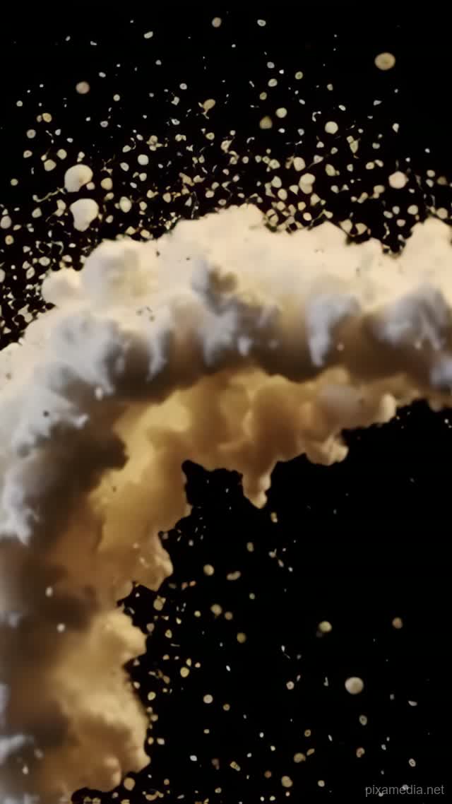 Flour Dance in Darkness - Smoke & Dust AI stock